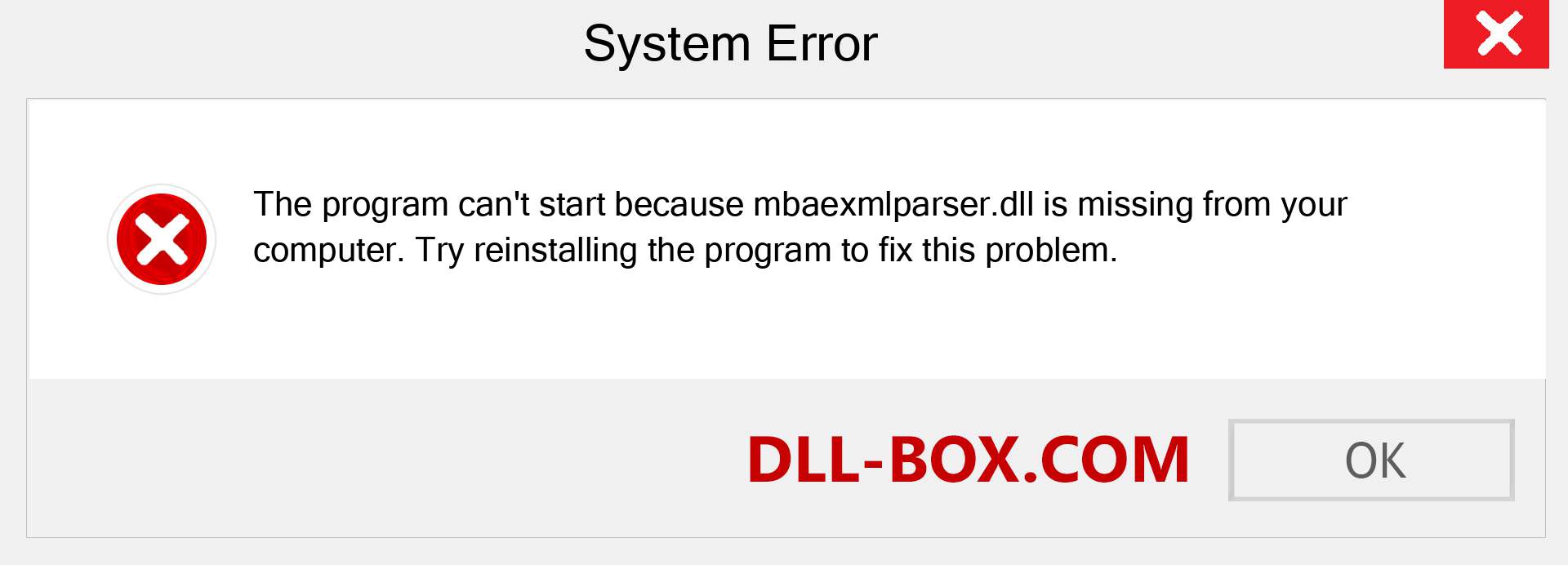  mbaexmlparser.dll file is missing?. Download for Windows 7, 8, 10 - Fix  mbaexmlparser dll Missing Error on Windows, photos, images